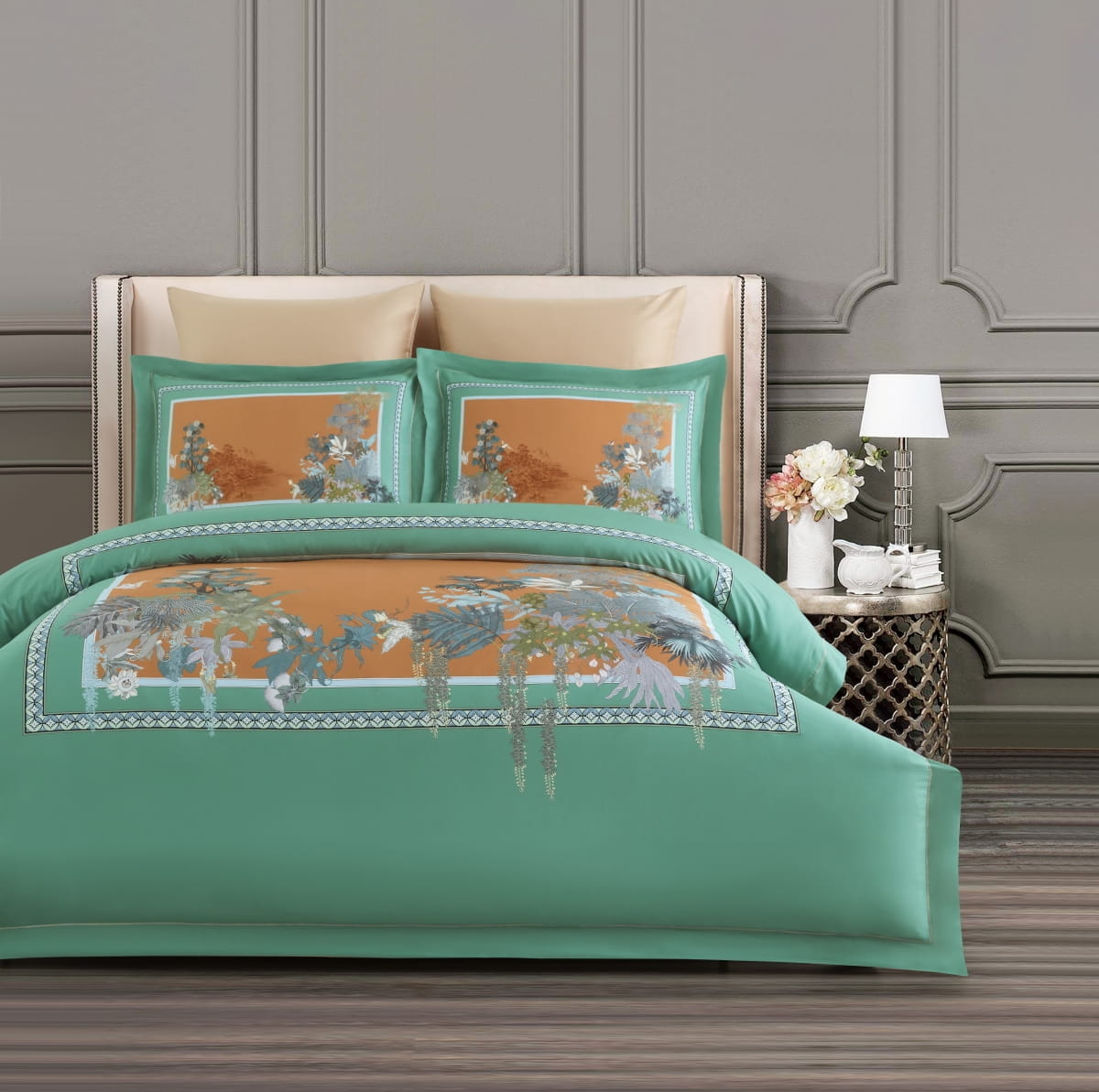 Постельное белье Arya Diamond сатин 2 Сп. 200x220 Soul 200x220 Зеленый -купить по выгодной цене в интернет-магазине Arya Home